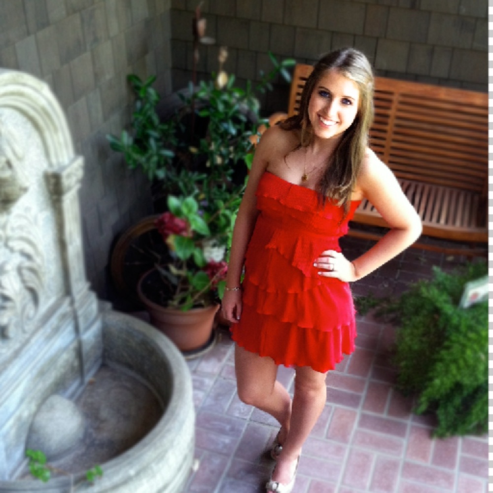 Red Ruffle Mini Dress